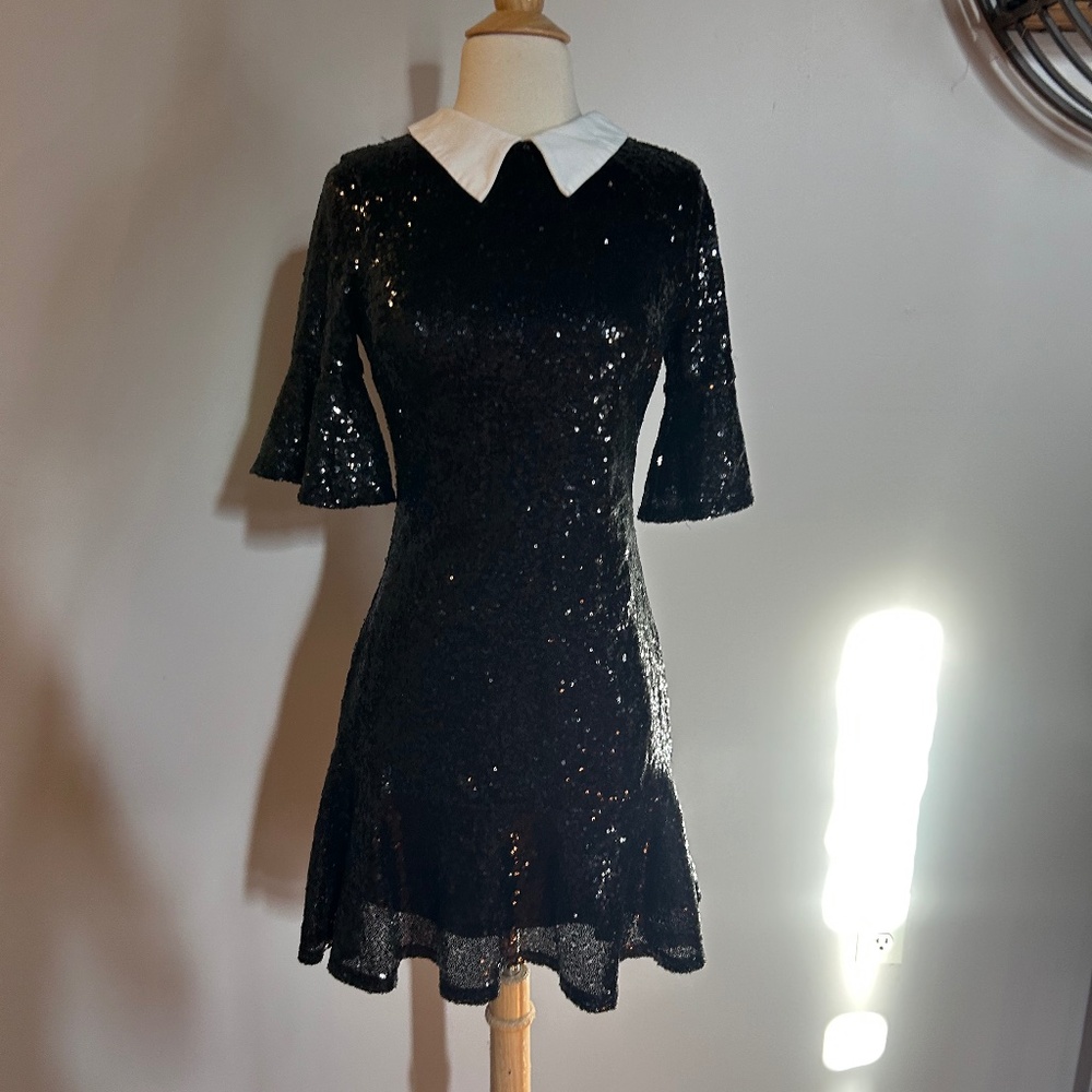 Venus Peter Pan Collar Sequin Party Dress xs